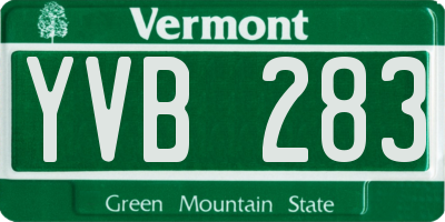 VT license plate YVB283