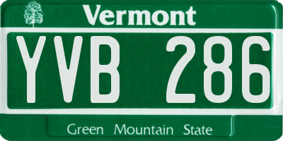 VT license plate YVB286
