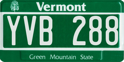 VT license plate YVB288