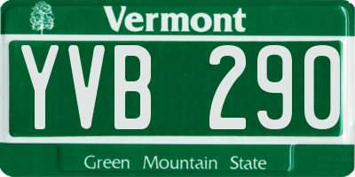 VT license plate YVB290