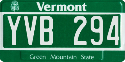 VT license plate YVB294