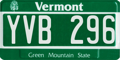 VT license plate YVB296
