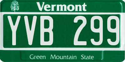 VT license plate YVB299