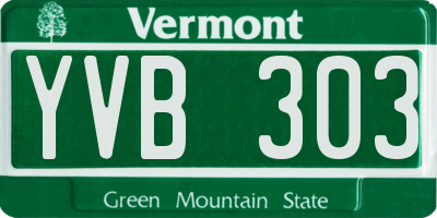 VT license plate YVB303