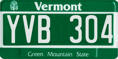 VT license plate YVB304
