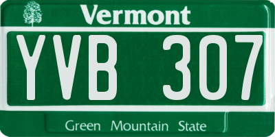 VT license plate YVB307