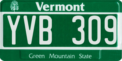 VT license plate YVB309