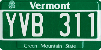 VT license plate YVB311