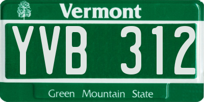 VT license plate YVB312