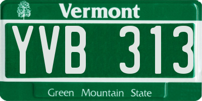 VT license plate YVB313