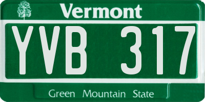 VT license plate YVB317
