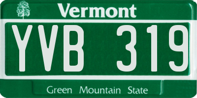 VT license plate YVB319