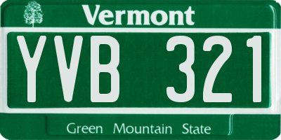 VT license plate YVB321