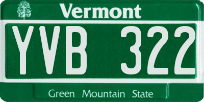 VT license plate YVB322