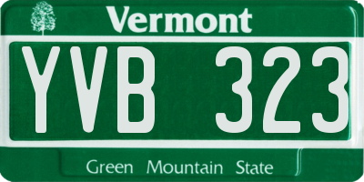 VT license plate YVB323