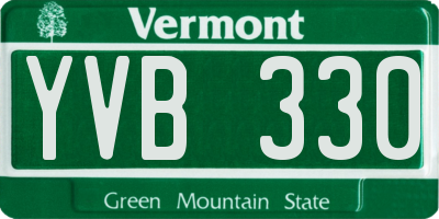 VT license plate YVB330