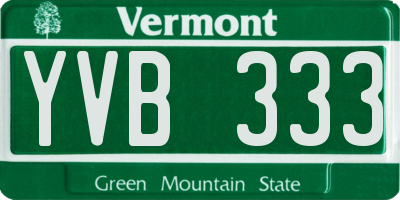 VT license plate YVB333