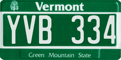 VT license plate YVB334