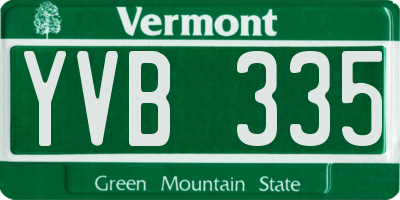 VT license plate YVB335