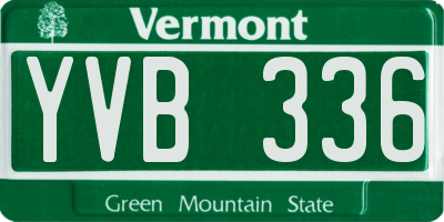 VT license plate YVB336