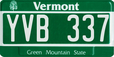 VT license plate YVB337