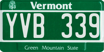 VT license plate YVB339