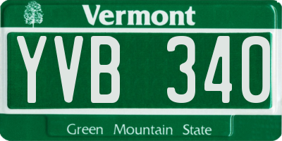 VT license plate YVB340
