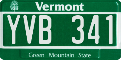 VT license plate YVB341