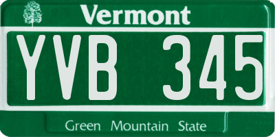 VT license plate YVB345