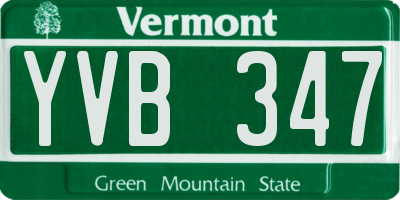 VT license plate YVB347