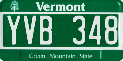 VT license plate YVB348