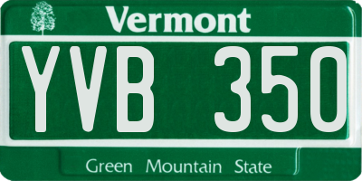 VT license plate YVB350