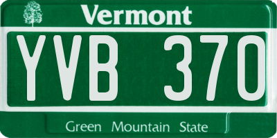 VT license plate YVB370