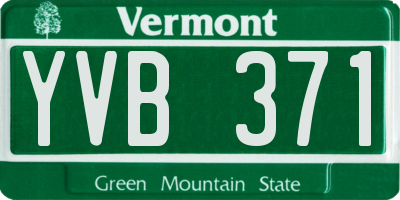 VT license plate YVB371