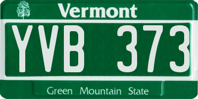 VT license plate YVB373