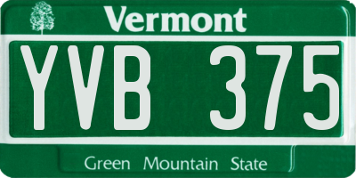 VT license plate YVB375