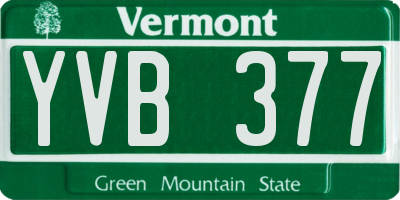 VT license plate YVB377