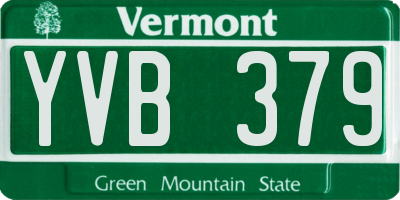 VT license plate YVB379