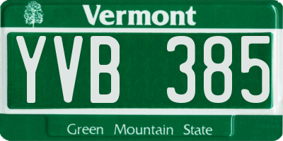 VT license plate YVB385