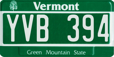 VT license plate YVB394