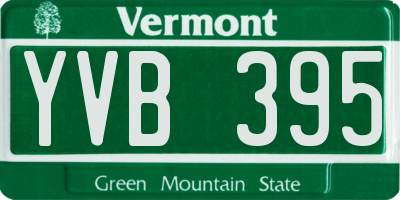 VT license plate YVB395