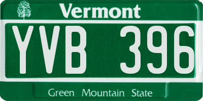 VT license plate YVB396