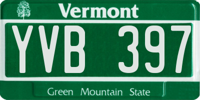 VT license plate YVB397