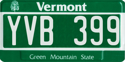 VT license plate YVB399