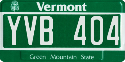 VT license plate YVB404