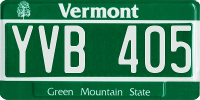 VT license plate YVB405