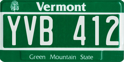 VT license plate YVB412