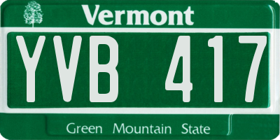 VT license plate YVB417