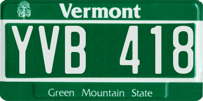 VT license plate YVB418