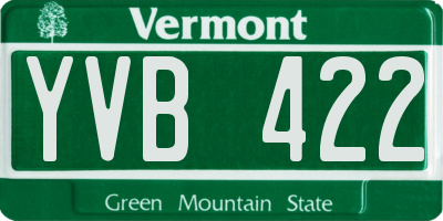 VT license plate YVB422
